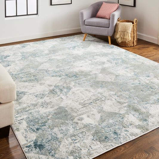 Atwell Transitional Rug - 3868F by Feizy in green, ivory. Made from polypropylene in a unique style.