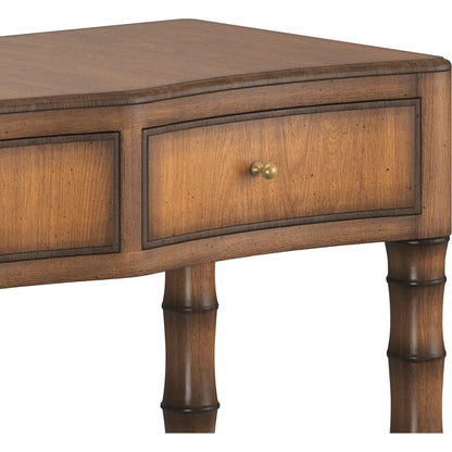 Harbor Sofa Table by A.R.T. Furniture in deep woods. Made from rubber wood solid, prima vera quarter cut, light figure veneer in a traditional style.