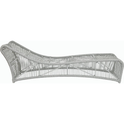 Miami Outdoor Cushionless Chaise by Sunset West in frost. Made from olefin rope in a coastal style.