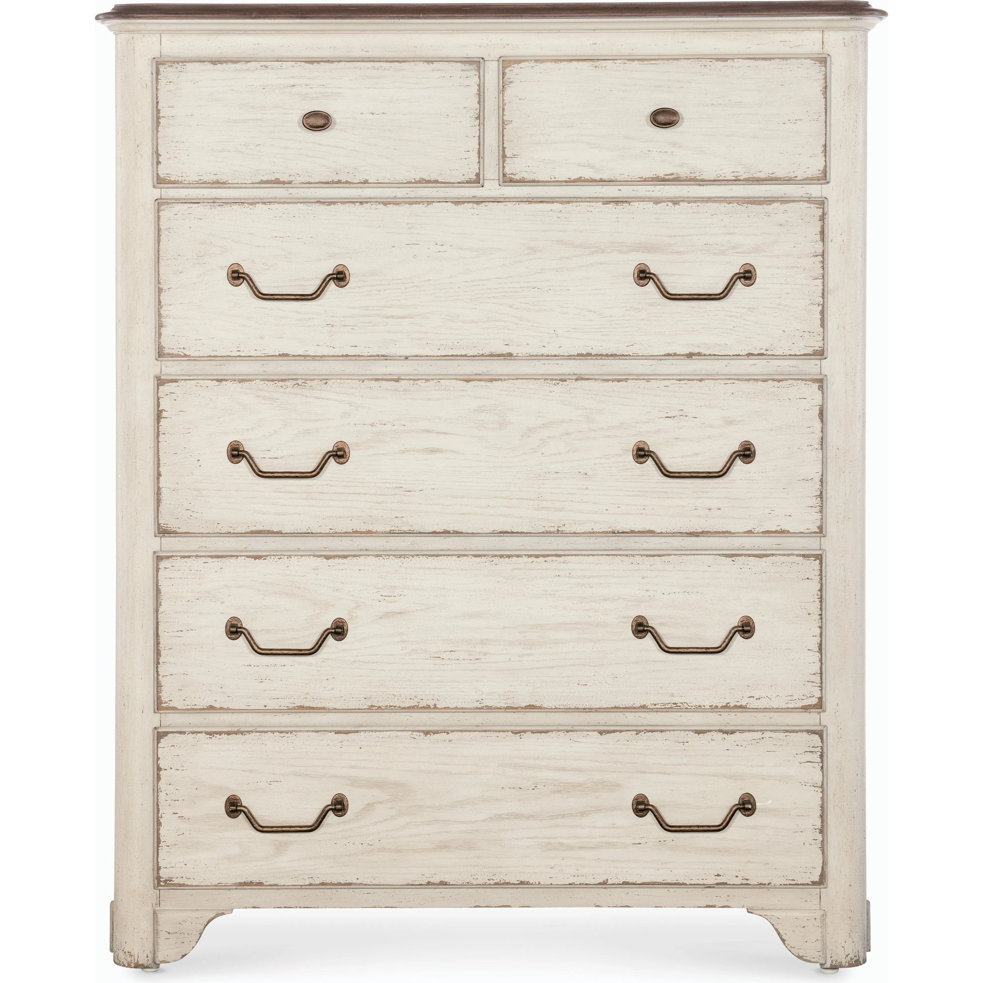 Americana Dresser by Hooker Furniture. Made from oak veneers with solid-wood edge top in a cottage & farmhouse style.