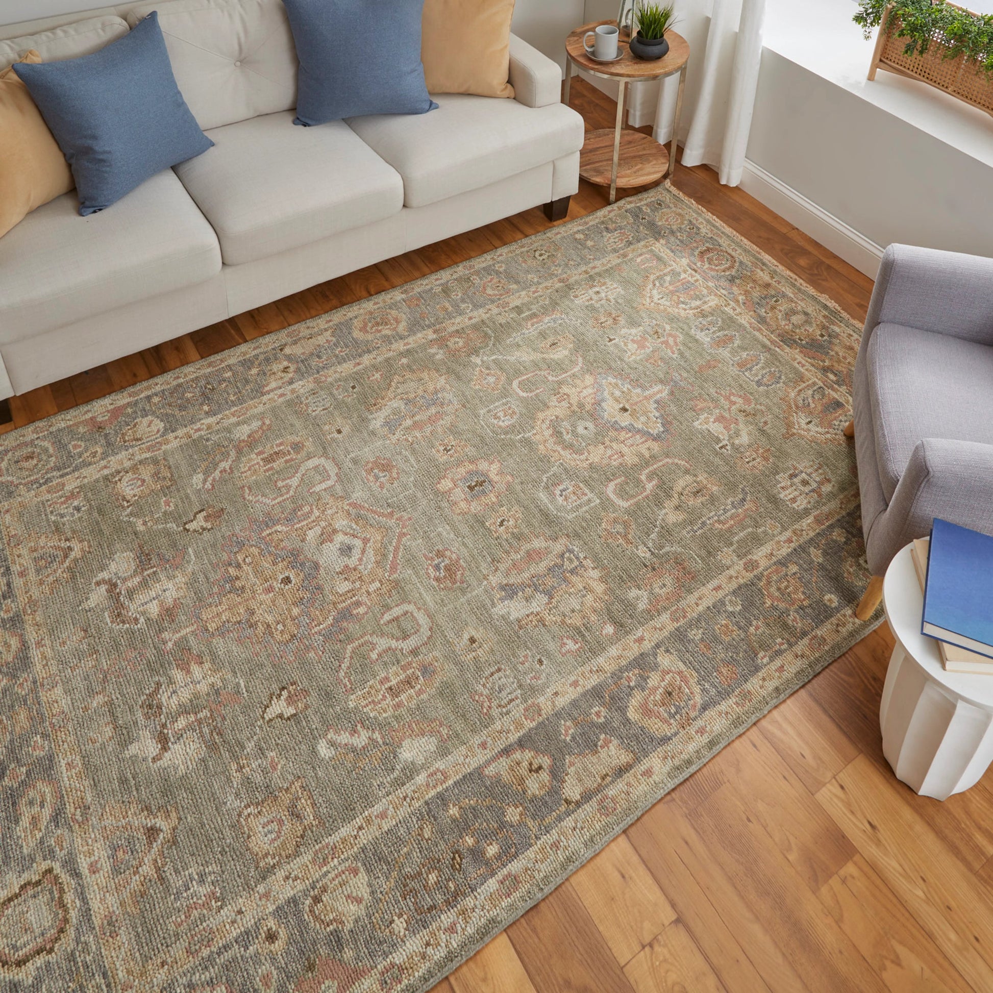 Carrington Traditional Oriental Rug - 6504F by Feizy in gray, gold, pink. Made from wool in a unique style.