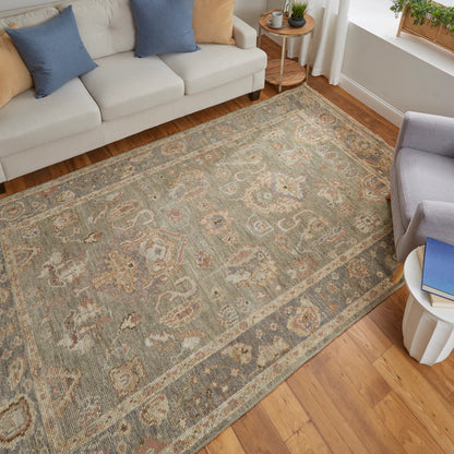 Carrington Traditional Oriental Rug - 6504F by Feizy in gray, gold, pink. Made from wool in a unique style.