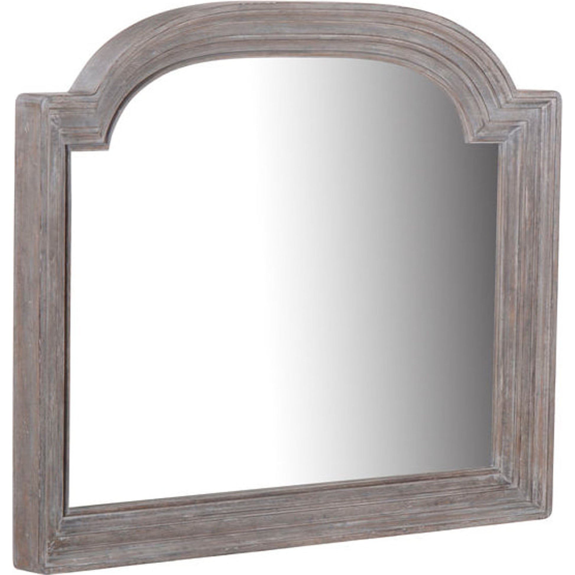 Summer Creek Smith's Bayou Mirror by A.R.T. Furniture in gray and scrubbed oak. Made from flakey cathedral oak veneer, parawood solids, glass in a cottage & farmhouse style.