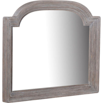 Summer Creek Smith's Bayou Mirror by A.R.T. Furniture in gray and scrubbed oak. Made from flakey cathedral oak veneer, parawood solids, glass in a cottage & farmhouse style.