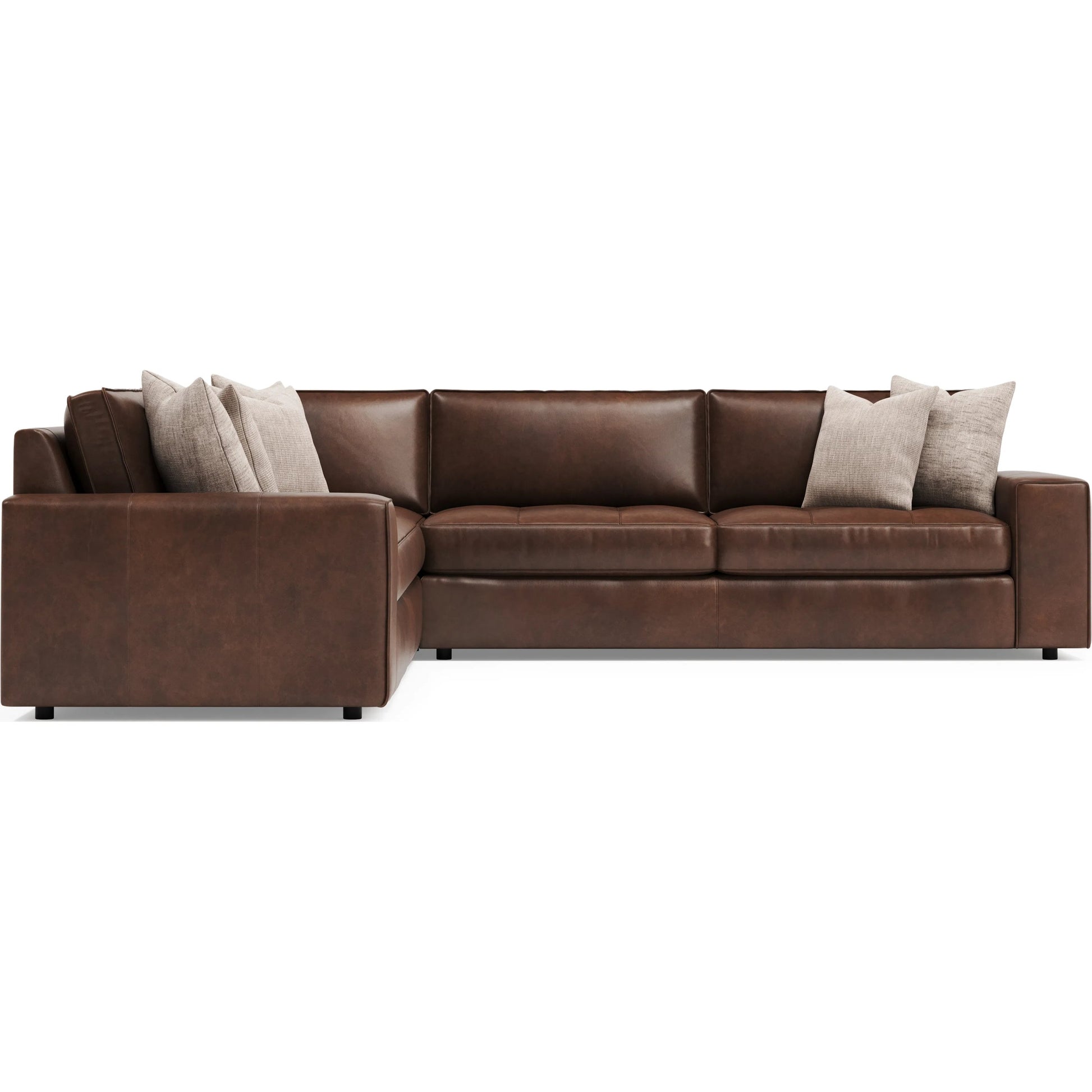 Nest 3-Piece Leather Sectional by Bernhardt in brown. Made from leather in a unique style.