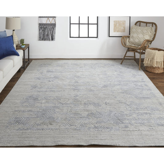Elias Rug - 6889F by Feizy in gray, blue. Made from viscose, wool in a unique style.