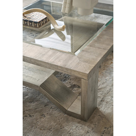 Melange Saber Cocktail Table by Hooker Furniture in silvers and silver. Made from unique in a modern style.