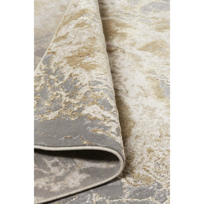 Aura Rug - 3563F by Feizy in ivory, silver, gold. Made from polyester, polypropylene in a unique style.