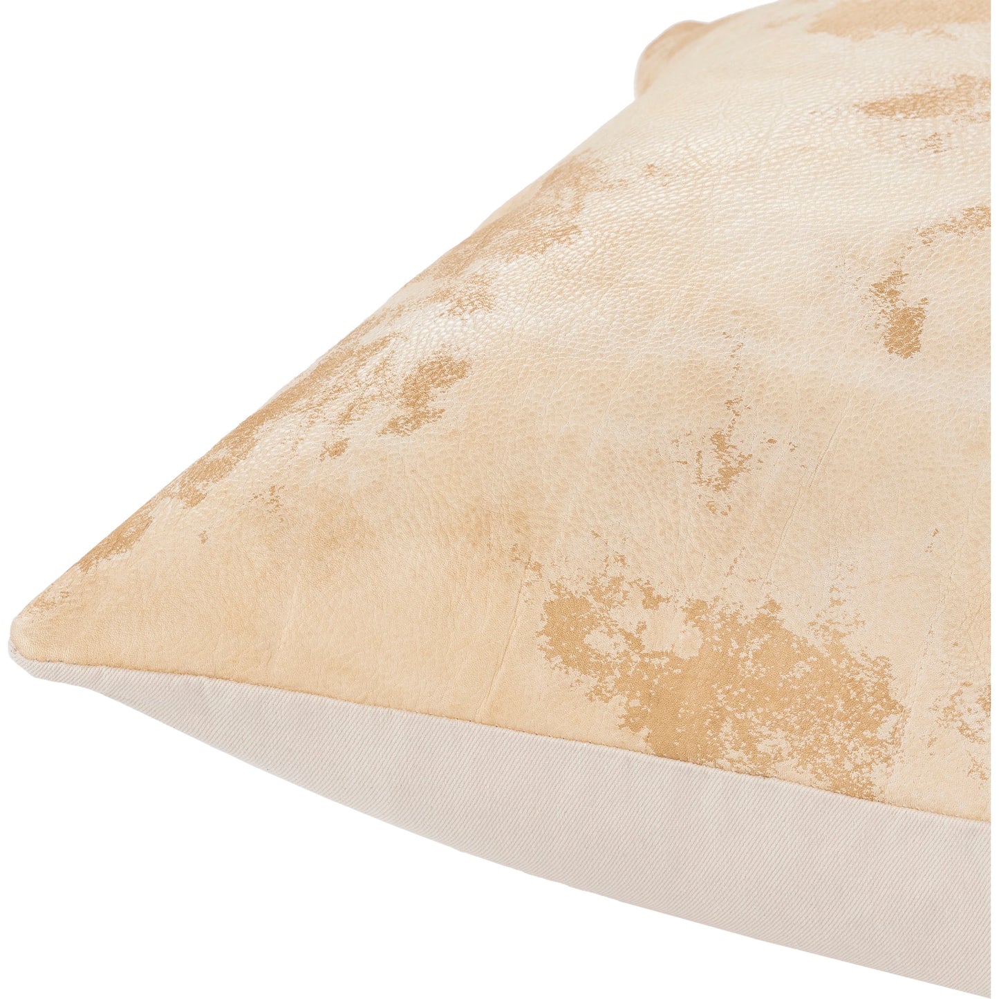 003 SI-1883669,SI-1883670 | Closeup | Kansas Pillow - 13341 by Surya in beige, light beige. Made from 100% leather, 100% cotton in a transitional style.