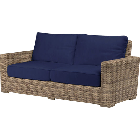Havana Outdoor Loveseat by Sunset West in tobacco. Made from resin wicker in a modern style.