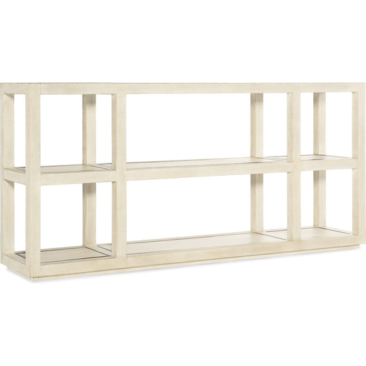 Cascade Console Table by Hooker Furniture in terrain. Made from burlap, metal inlay in a cottage & farmhouse style.