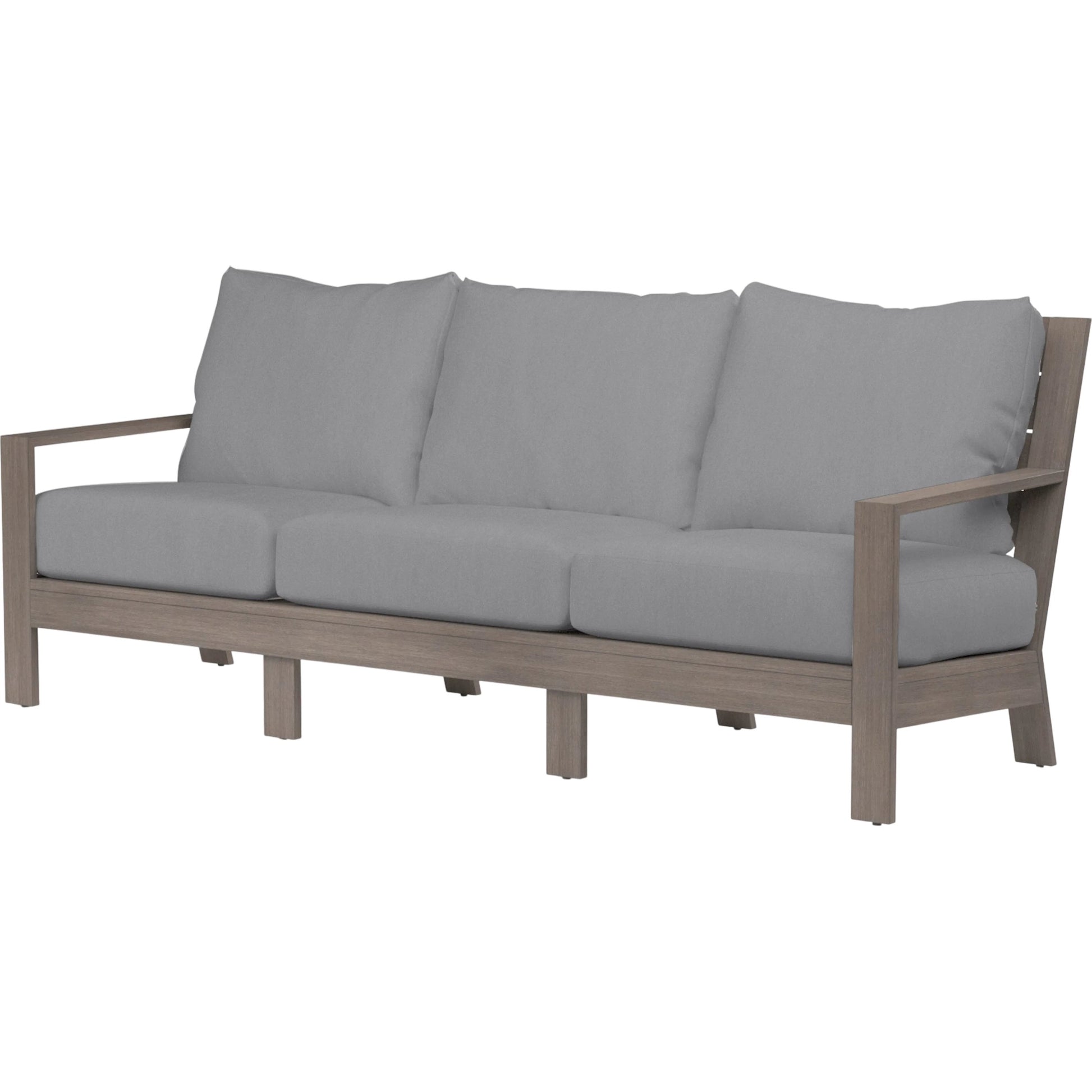 Laguna Outdoor Sofa by Sunset West in browns. Made from aluminum in a modern style.