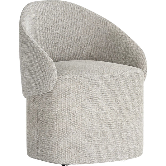 Tempo Barrel Arm Chair by Bernhardt in grey. Made from fabric in a unique style.