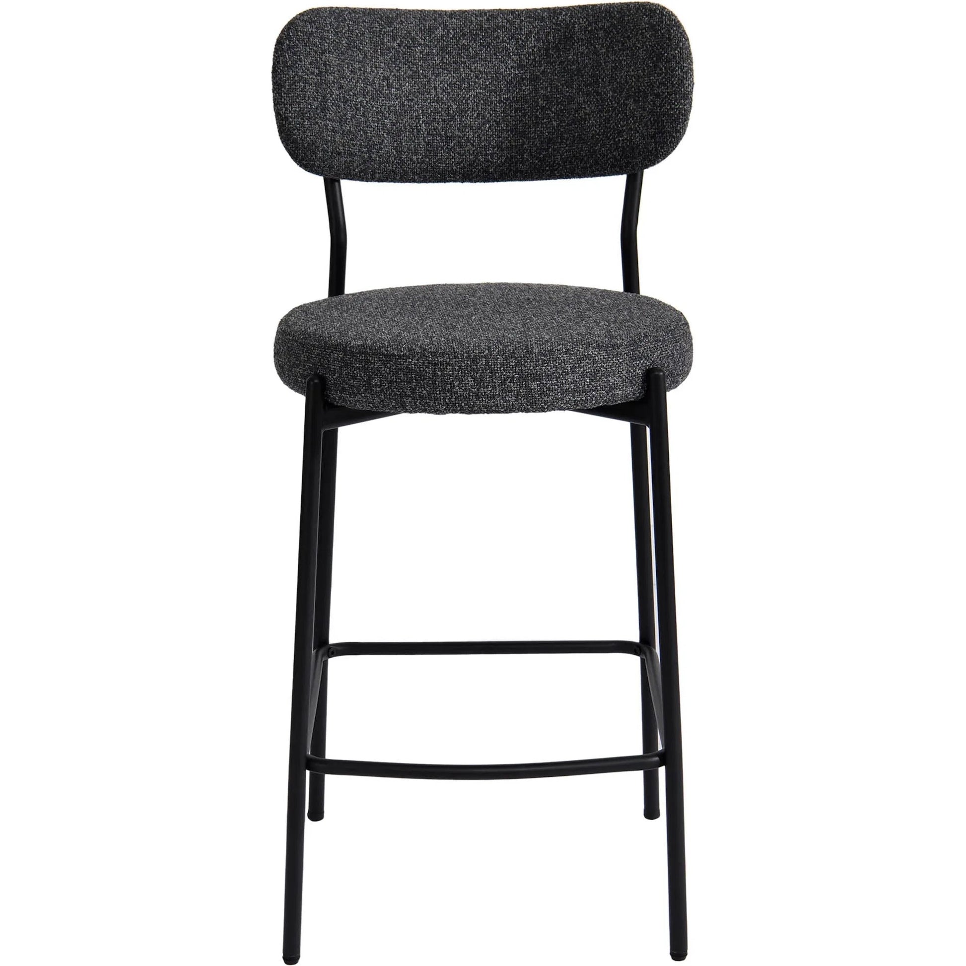 Kai Counter Stool (Set of 2) by LH Imports in black. Made from polyester, foam, iron, plywood in a transitional style.