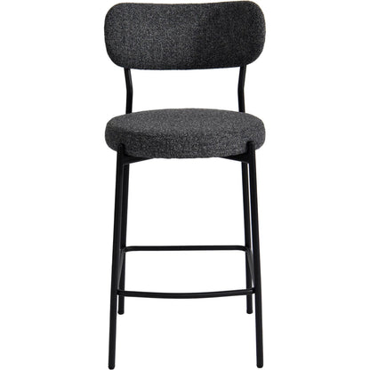 Kai Counter Stool (Set of 2) by LH Imports in black. Made from polyester, foam, iron, plywood in a transitional style.