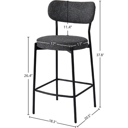 Kai Counter Stool (Set of 2) by LH Imports in black. Made from polyester, foam, iron, plywood in a transitional style.