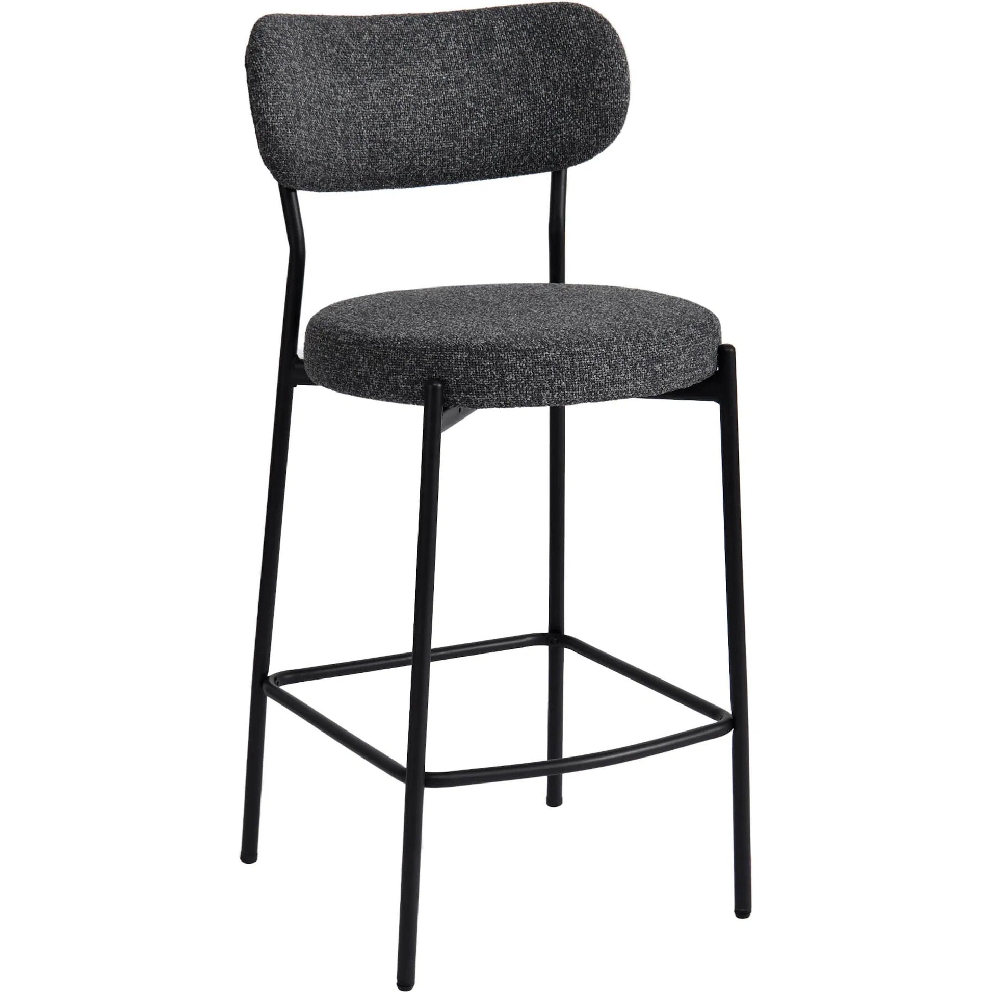 Kai Counter Stool (Set of 2) by LH Imports in black. Made from polyester, foam, iron, plywood in a transitional style.