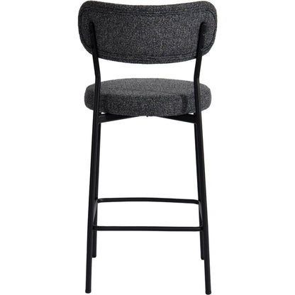 Kai Counter Stool (Set of 2) by LH Imports in black. Made from polyester, foam, iron, plywood in a transitional style.