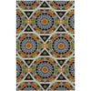 Ivory, Burnt Orange, Grass Green, Dark Blue, Light Blue / 2' x 3'