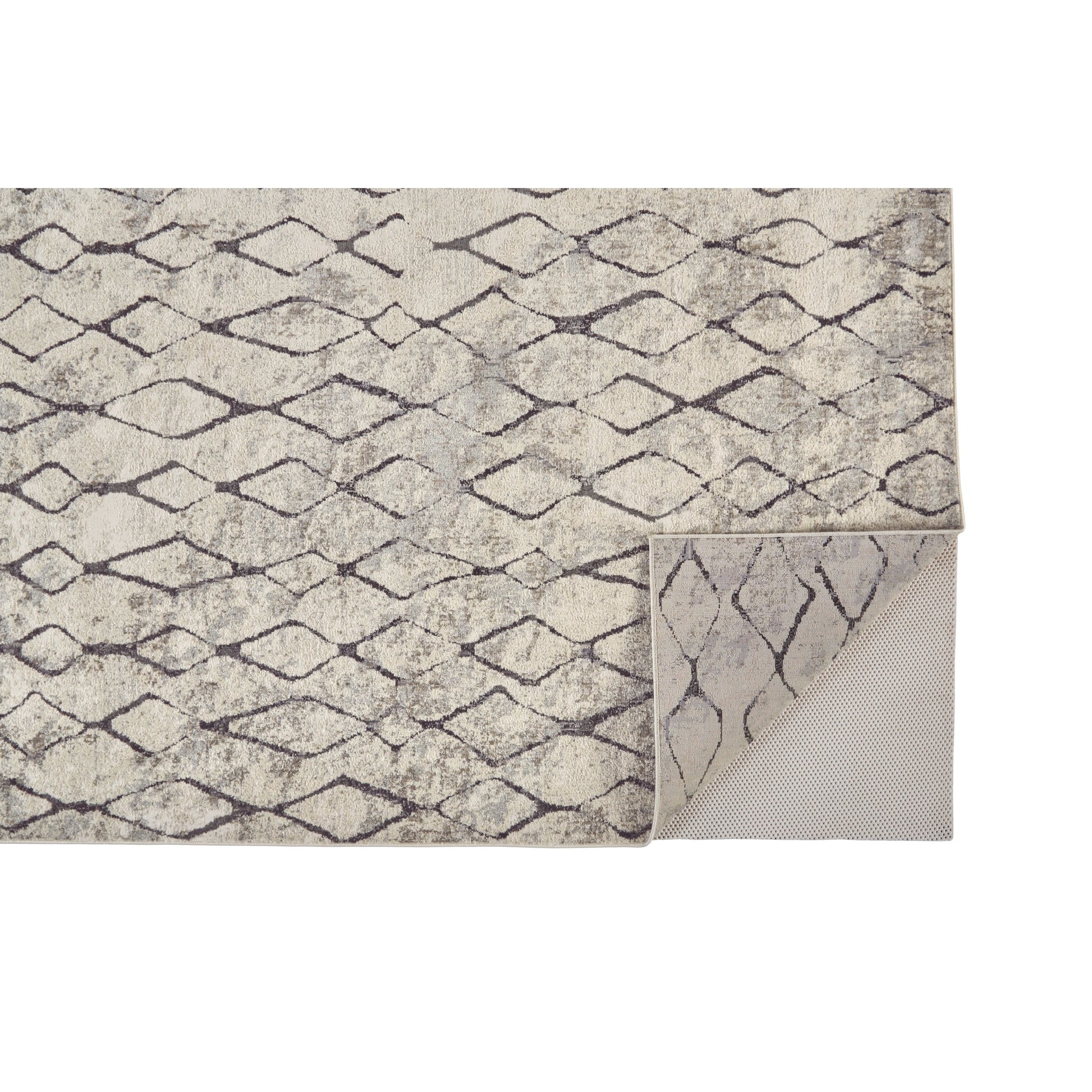 Kano Transitional Diamond Rug - 3872F by Feizy in ivory, gray, taupe. Made from polypropylene, polyester in a unique style.