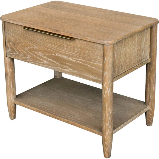 Kamelia Nightstand by LH Imports in sand, brass. Made from unique in a unique style.