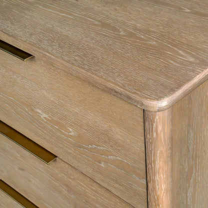 Kamelia 4 Drawer Chest by LH Imports in sand, brass. Made from solid oak, oak veneer, mdf, metal in a unique style.