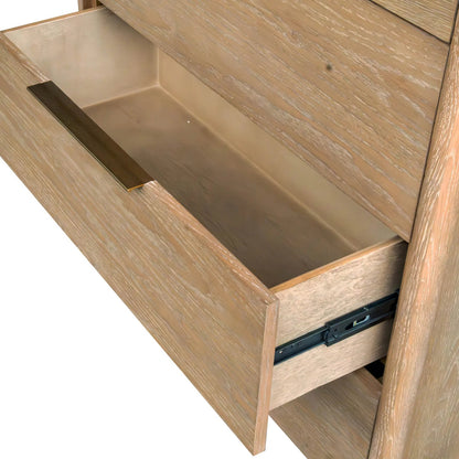 Kamelia 4 Drawer Chest by LH Imports in sand, brass. Made from solid oak, oak veneer, mdf, metal in a unique style.