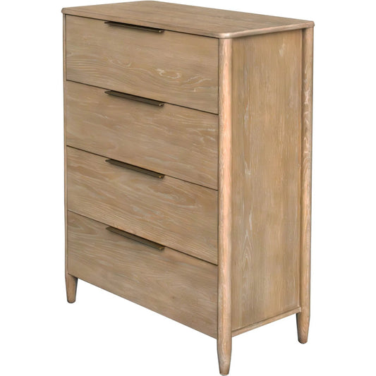 000 SI-2527533 | Primary Silo | Kamelia 4 Drawer Chest by LH Imports in sand, brass. Made from solid oak, oak veneer, mdf, metal in a unique style.