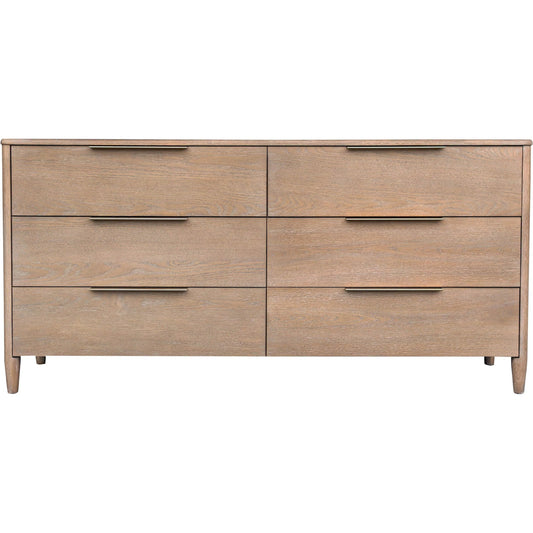 Kamelia 6 Drawer Dresser by LH Imports in sand, brass. Made from unique in a unique style.