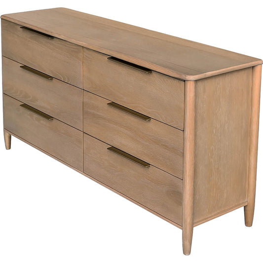 Kamelia 6 Drawer Dresser by LH Imports in sand, brass. Made from unique in a transitional style.