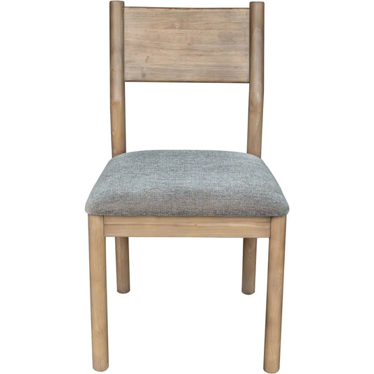Kamelia Dining Chair (Set of 2) by LH Imports in grey and sand. Made from rubber wood, polyester, foam in a unique style.