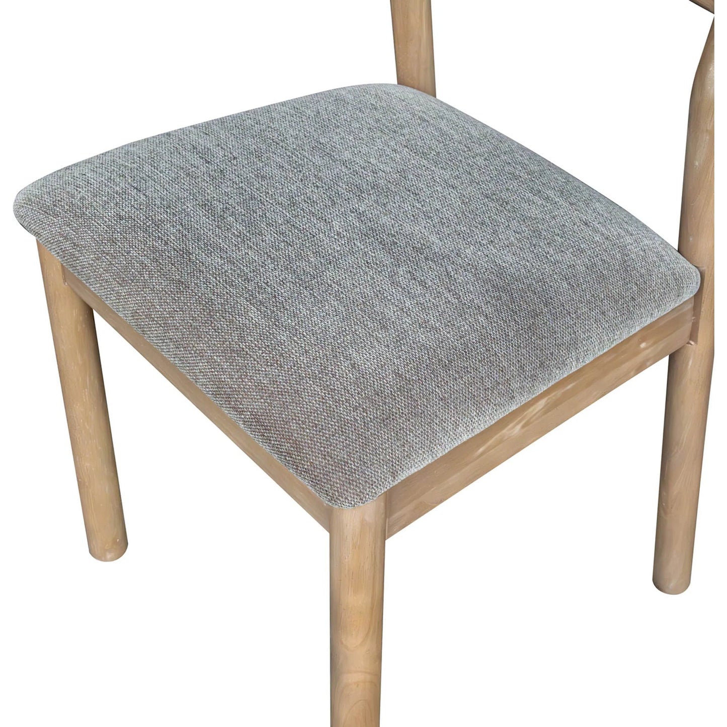 006 SI-2527534 | Closeup | Kamelia Dining Chair (Set of 2) by LH Imports in grey and sand. Made from rubber wood, polyester, foam in a unique style.