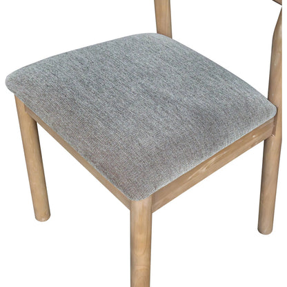 Kamelia Dining Chair (Set of 2) by LH Imports in grey and sand. Made from rubber wood, polyester, foam in a unique style.