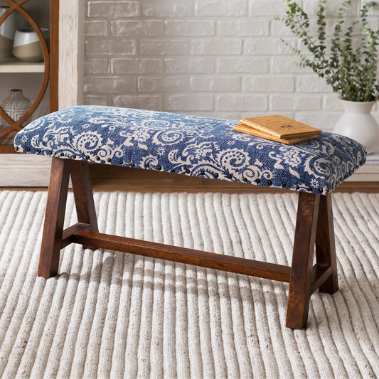 Kanpur - 20694 by Livabliss in blue and stained. Made from cotton in a cottage & farmhouse style.