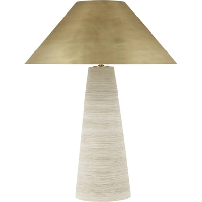 Karam Large Table Lamp by Visual Comfort & Co. in natural brass. Made from ceramic in a unique style.
