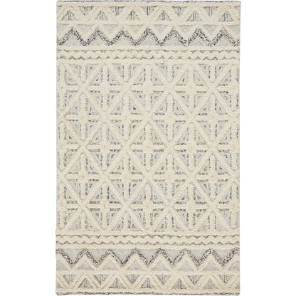 Anica Transitional Geometric Rug - 8007F by Feizy in ivory, black. Made from wool in a unique style.