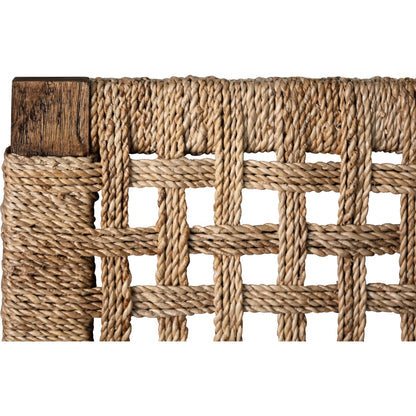 Karina Seagrass Wrapped Headboard and Footboard by Worlds Away in brown. Made from unique in a rustic style.