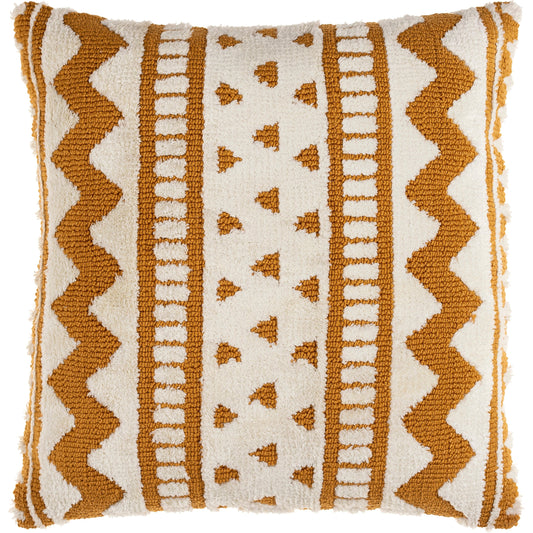 Kabela Pillow - 7445 by Surya in mustard, wheat. Made from 100% polyester, 100% cotton in a eclectic & global style.