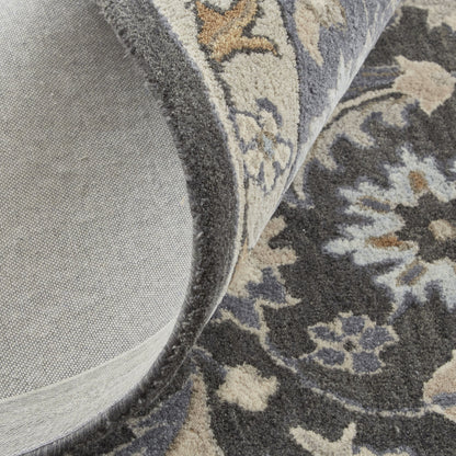 Rylan Transitional Oriental Rug - 8643F by Feizy in taupe, blue, ivory. Made from wool in a unique style.