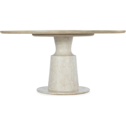 Cascade Pedestal Dining Table by Hooker Furniture in terrain. Made from oak veneers, resin in a cottage & farmhouse style.