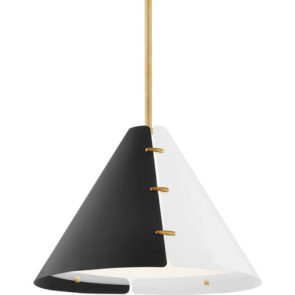 Split 1 Light Pendant by Hudson Valley in aged brass. Made from steel in a modern style.