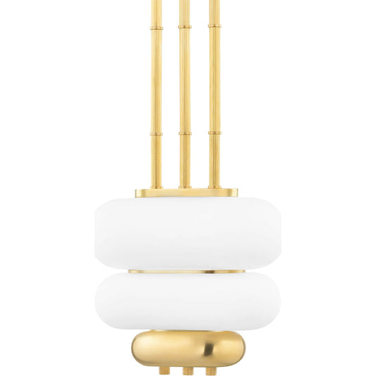 001 SR-860505 | Primary Silo | Palisade I Pendant by Hudson Valley in aged brass. Made from steel in a modern style.