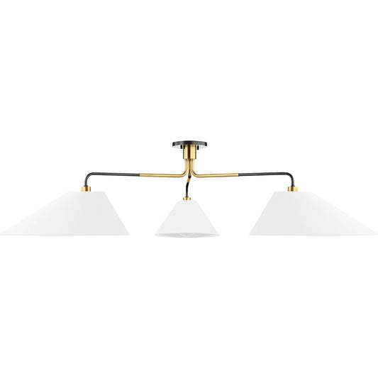 Duo 3 Light Chandelier by Hudson Valley in aged old bronze. Made from steel in a modern style.