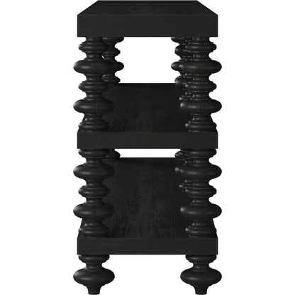 Atrium Console Table by A.R.T. Furniture in hand rubbed black, undertones of brown. Made from unique in a traditional style.