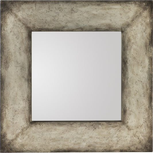 Ciao Bella Mirror by Hooker Furniture in distressed beige. Made from mirror, nailheads in a rustic style.