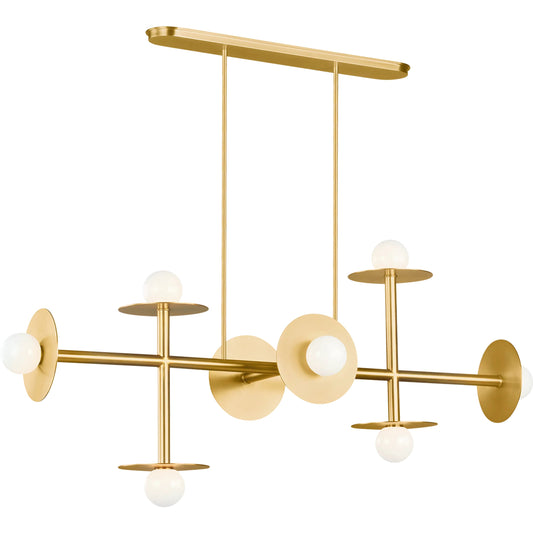 Nodes Large Linear Chandelier by Visual Comfort & Co.. Made from steel in a unique style.