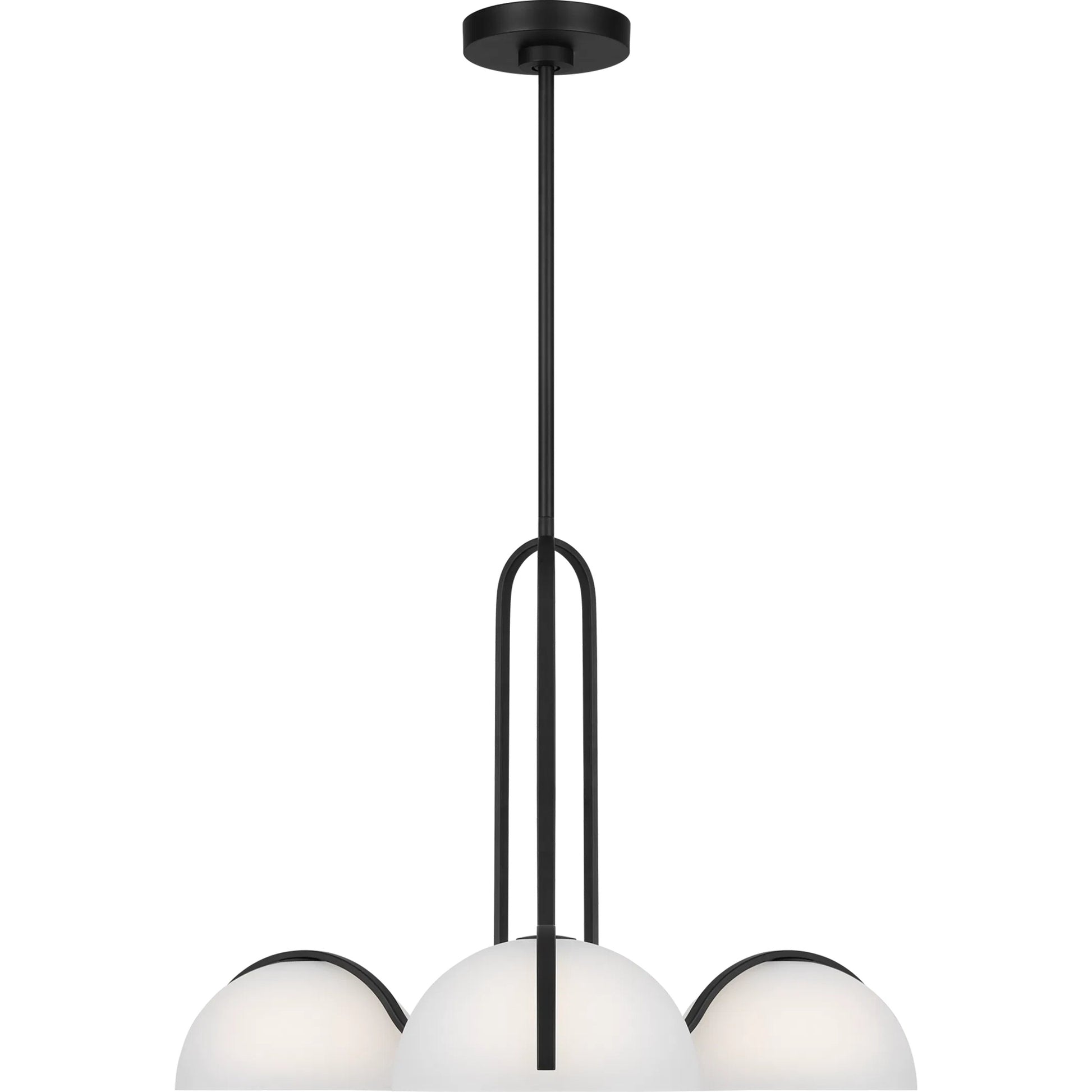 Nido Medium Chandelier by Visual Comfort & Co. in midnight black. Made from steel in a unique style.