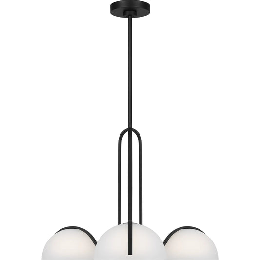 Nido Medium Chandelier by Visual Comfort & Co. in midnight black. Made from steel in a unique style.
