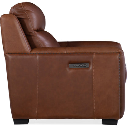 Lincoln Power Recliner by Hooker Furniture in paradise moro. Made from leather in a traditional style.