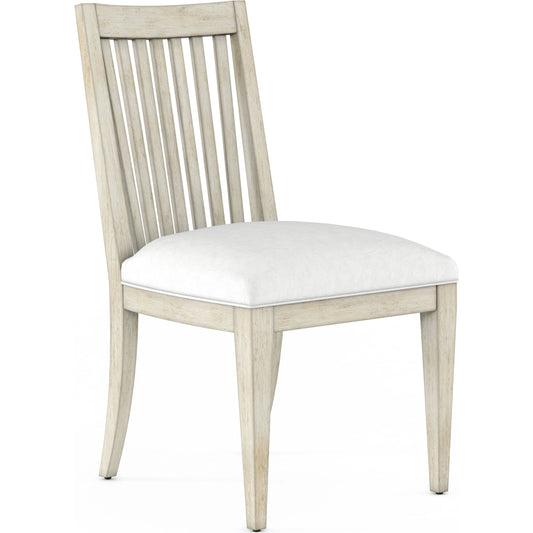 Cotiere Upholstered Side Chair by A.R.T. Furniture in beige and linen. Made from parawood solids, foam, fabric in a modern style.